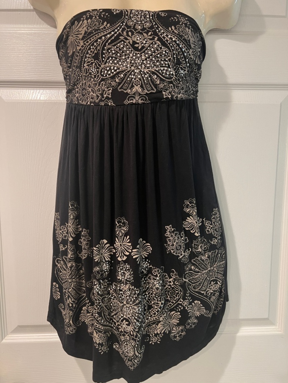 Black Strapless Embellished Ocean Blue Sundress size M